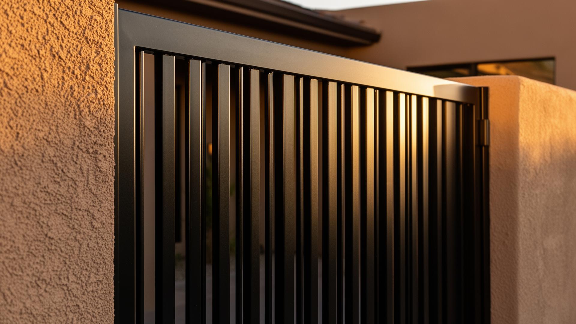 Custom iron entry gate installed by Denali Customs at a westside Phoenix residential property